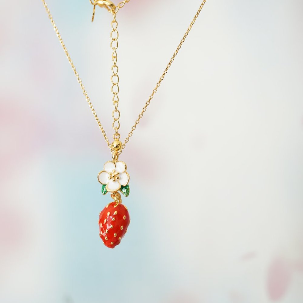 Kate Spade Picnic Perfect Strawberry Mini Pendant Necklace